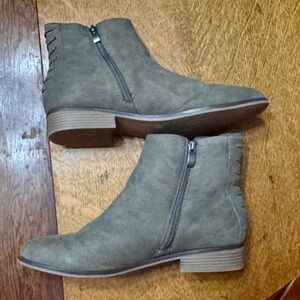Dylan Olive Ankle Booties